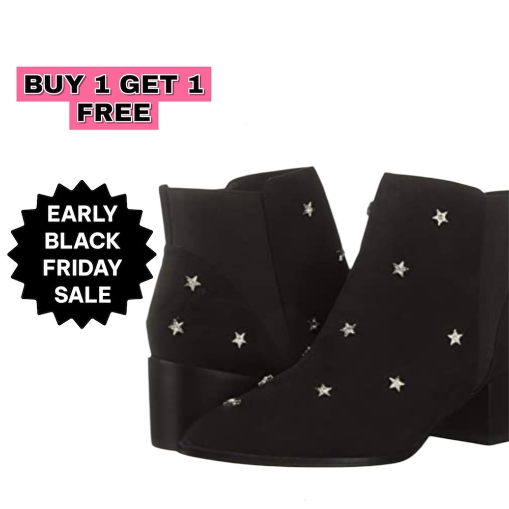 Chinese Laundry Black Star Embellished Ankle Booties